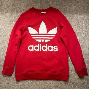 adidas womens oversized trefoil crew sweatshirt - size M